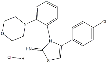 4-(4-chlorophenyl)-3-(2-morpholinophenyl)-2,3-dihydro-1,3-thiazol-2-imine hydrochloride Struktur