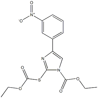 ethyl 2-[(ethoxycarbonyl)thio]-4-(3-nitrophenyl)-1H-imidazole-1-carboxylate Struktur