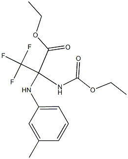 ethyl 2-[(ethoxycarbonyl)amino]-3,3,3-trifluoro-2-(3-toluidino)propanoate Struktur