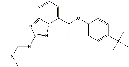 N'-(7-{1-[4-(tert-butyl)phenoxy]ethyl}[1,2,4]triazolo[1,5-a]pyrimidin-2-yl)-N,N-dimethyliminoformamide Struktur