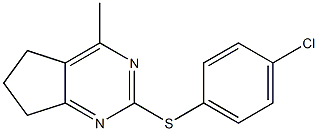 4-chlorophenyl 4-methyl-6,7-dihydro-5H-cyclopenta[d]pyrimidin-2-yl sulfide Struktur