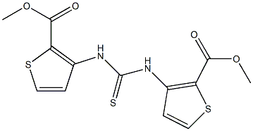 methyl 3-[({[2-(methoxycarbonyl)-3-thienyl]amino}carbothioyl)amino]thiophene-2-carboxylate Struktur