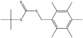 tert-butyl [(2,3,4,5,6-pentamethylbenzyl)thio]methanedithioate Struktur