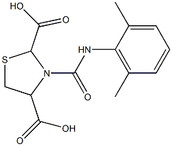 3-[(2,6-dimethylanilino)carbonyl]-1,3-thiazolane-2,4-dicarboxylic acid Struktur