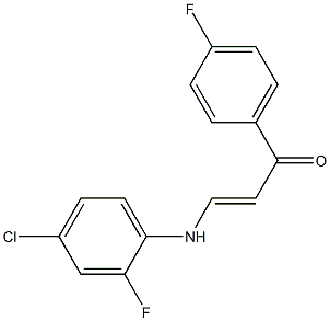 3-(4-chloro-2-fluoroanilino)-1-(4-fluorophenyl)prop-2-en-1-one Struktur