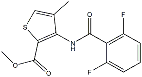 methyl 3-[(2,6-difluorobenzoyl)amino]-4-methylthiophene-2-carboxylate Struktur