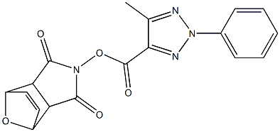 3,5-dioxo-10-oxa-4-azatricyclo[5.2.1.0~2,6~]dec-8-en-4-yl 5-methyl-2-phenyl-2H-1,2,3-triazole-4-carboxylate Struktur