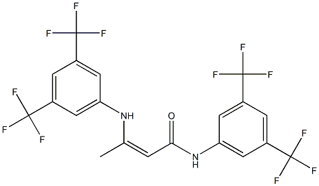 N1-[3,5-di(trifluoromethyl)phenyl]-3-[3,5-di(trifluoromethyl)anilino]but-2-enamide Struktur