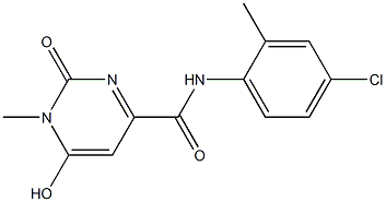 N-(4-chloro-2-methylphenyl)-6-hydroxy-1-methyl-2-oxo-1,2-dihydro-4-pyrimidinecarboxamide Struktur