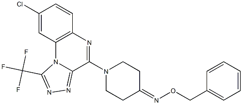 1-[8-chloro-1-(trifluoromethyl)[1,2,4]triazolo[4,3-a]quinoxalin-4-yl]tetrahydro-4(1H)-pyridinone O-benzyloxime Struktur