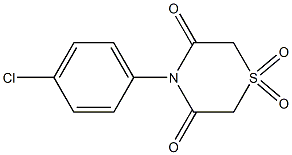 4-(4-chlorophenyl)-1lambda~6~,4-thiazinane-1,1,3,5-tetraone Struktur