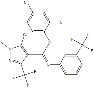 2,4-dichlorophenyl 5-chloro-1-methyl-3-(trifluoromethyl)-N-[3-(trifluoromethyl)phenyl]-1H-pyrazole-4-carboximidoate Struktur