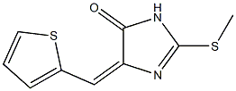 2-(methylthio)-4-(2-thienylmethylidene)-4,5-dihydro-1H-imidazol-5-one Struktur