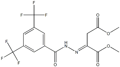 dimethyl 2-{2-[3,5-di(trifluoromethyl)benzoyl]hydrazono}succinate Struktur