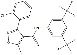 N-[3,5-bis(trifluoromethyl)phenyl]-3-(2-chlorophenyl)-5-methyl-4-isoxazolecarboxamide Struktur