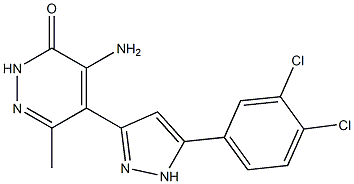 4-amino-5-[5-(3,4-dichlorophenyl)-1H-pyrazol-3-yl]-6-methyl-2,3-dihydropyridazin-3-one Struktur