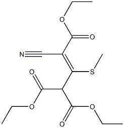 triethyl 3-cyano-2-(methylthio)prop-2-ene-1,1,3-tricarboxylate Struktur