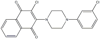 2-chloro-3-[4-(3-chlorophenyl)piperazino]naphthoquinone Struktur