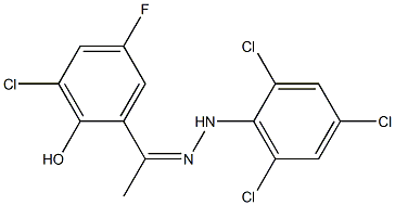 1-(3-chloro-5-fluoro-2-hydroxyphenyl)ethan-1-one 1-(2,4,6-trichlorophenyl)hydrazone Struktur