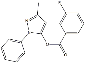 3-methyl-1-phenyl-1H-pyrazol-5-yl 3-fluorobenzoate Struktur