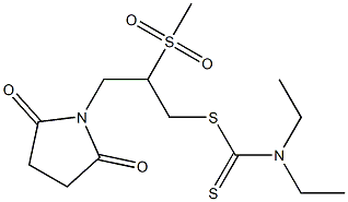 3-(2,5-dioxo-1-pyrrolidinyl)-2-(methylsulfonyl)propyl N,N-diethylcarbamodithioate Struktur