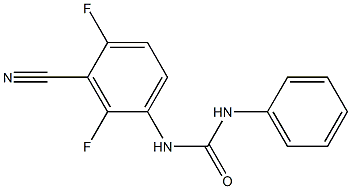 N-(3-cyano-2,4-difluorophenyl)-N'-phenylurea Struktur