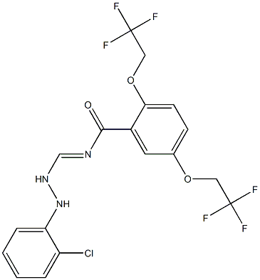 N-{[2-(2-chlorophenyl)hydrazino]methylene}-2,5-bis(2,2,2-trifluoroethoxy)benzenecarboxamide Struktur