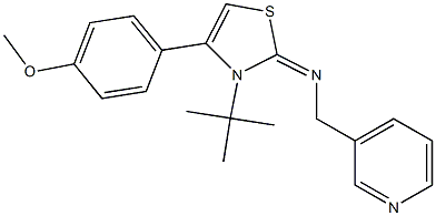 N-[3-(tert-butyl)-4-(4-methoxyphenyl)-1,3-thiazol-2(3H)-yliden](3-pyridinyl)methanamine Struktur