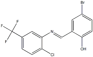 4-bromo-2-({[2-chloro-5-(trifluoromethyl)phenyl]imino}methyl)phenol Struktur