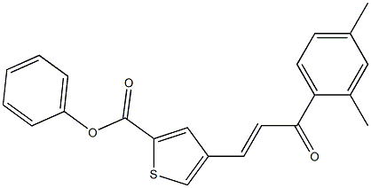 4-[(E)-3-(2,4-dimethylphenyl)-3-oxo-1-propenyl]phenyl 2-thiophenecarboxylate Struktur