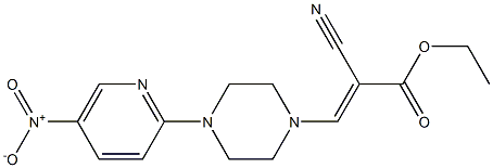 ethyl 2-cyano-3-[4-(5-nitro-2-pyridyl)piperazino]acrylate Struktur