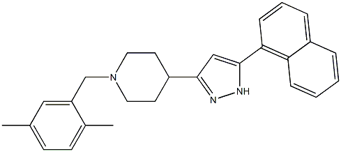 1-(2,5-dimethylbenzyl)-4-[5-(1-naphthyl)-1H-pyrazol-3-yl]piperidine Struktur