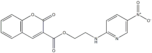 2-[(5-nitro-2-pyridyl)amino]ethyl 2-oxo-2H-chromene-3-carboxylate Struktur