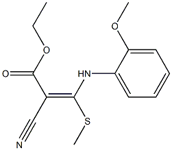 ethyl 2-cyano-3-(2-methoxyanilino)-3-(methylthio)acrylate Struktur