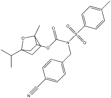 4-isopropyl-1-methyl-7-oxabicyclo[2.2.1]hept-2-yl N-(4-cyanobenzyl)-N-[(4-methylphenyl)sulfonyl]carbamate Struktur