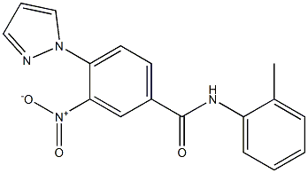 N-(2-methylphenyl)-3-nitro-4-(1H-pyrazol-1-yl)benzenecarboxamide Struktur