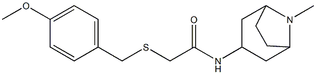 2-[(4-methoxybenzyl)thio]-N-(8-methyl-8-azabicyclo[3.2.1]oct-3-yl)acetamide Struktur