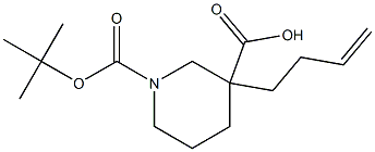 3-(but-3-enyl)-1-(tert-butoxycarbonyl)piperidine-3-carboxylic acid Struktur