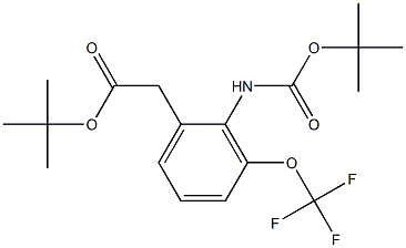 tert-butyl 2-(2-(tert-butoxycarbonylamino)-3-(trifluoromethoxy)phenyl)acetate Struktur