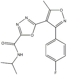 5-(3-(4-fluorophenyl)-5-methylisoxazol-4-yl)-N-isopropyl-1,3,4-oxadiazole-2-carboxamide Struktur