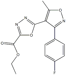 ethyl 5-(3-(4-fluorophenyl)-5-methylisoxazol-4-yl)-1,3,4-oxadiazole-2-carboxylate Struktur