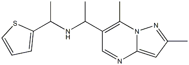 (1-{2,7-dimethylpyrazolo[1,5-a]pyrimidin-6-yl}ethyl)[1-(thiophen-2-yl)ethyl]amine Struktur