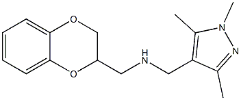 (2,3-dihydro-1,4-benzodioxin-2-ylmethyl)[(1,3,5-trimethyl-1H-pyrazol-4-yl)methyl]amine Struktur