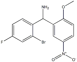 (2-bromo-4-fluorophenyl)(2-methoxy-5-nitrophenyl)methanamine Struktur