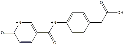 (4-{[(6-oxo-1,6-dihydropyridin-3-yl)carbonyl]amino}phenyl)acetic acid Struktur