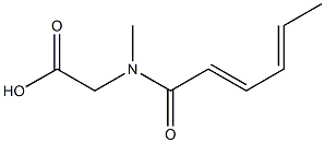 [(2E,4E)-hexa-2,4-dienoyl(methyl)amino]acetic acid Struktur