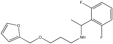 [1-(2,6-difluorophenyl)ethyl][3-(furan-2-ylmethoxy)propyl]amine Struktur