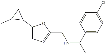 [1-(4-chlorophenyl)ethyl]({[5-(2-methylcyclopropyl)furan-2-yl]methyl})amine Struktur