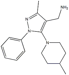 [3-methyl-5-(4-methylpiperidin-1-yl)-1-phenyl-1H-pyrazol-4-yl]methanamine Struktur