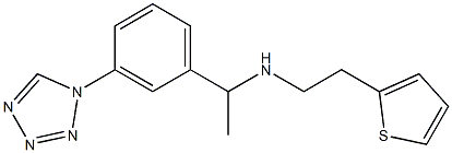 {1-[3-(1H-1,2,3,4-tetrazol-1-yl)phenyl]ethyl}[2-(thiophen-2-yl)ethyl]amine Struktur